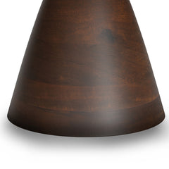 Winnie 30 inch Wide Modern Solid Acacia Round Pedestal Coffee Table in Walnut, Assembled