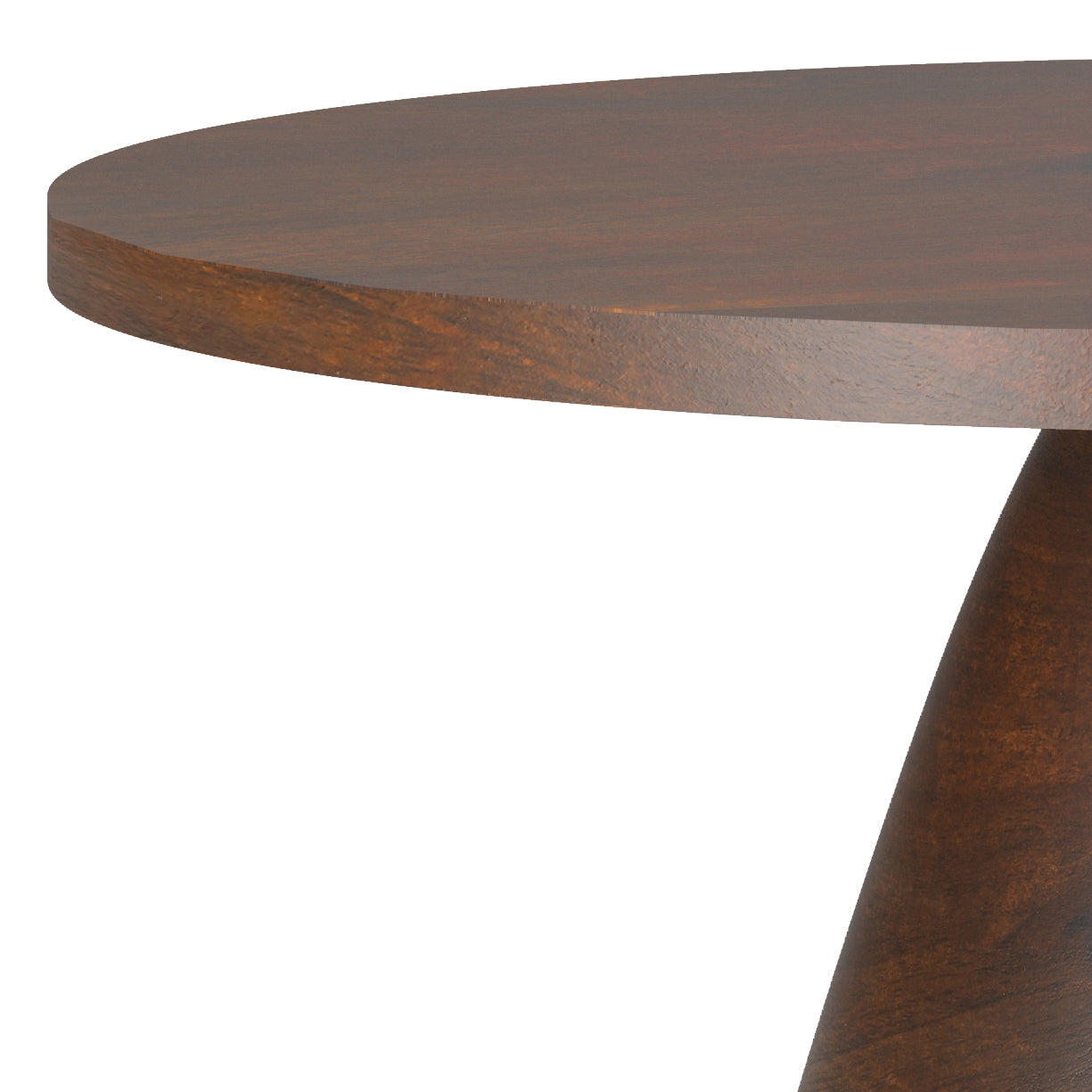 Winnie 30 inch Wide Modern Solid Acacia Round Pedestal Coffee Table in Walnut, Assembled