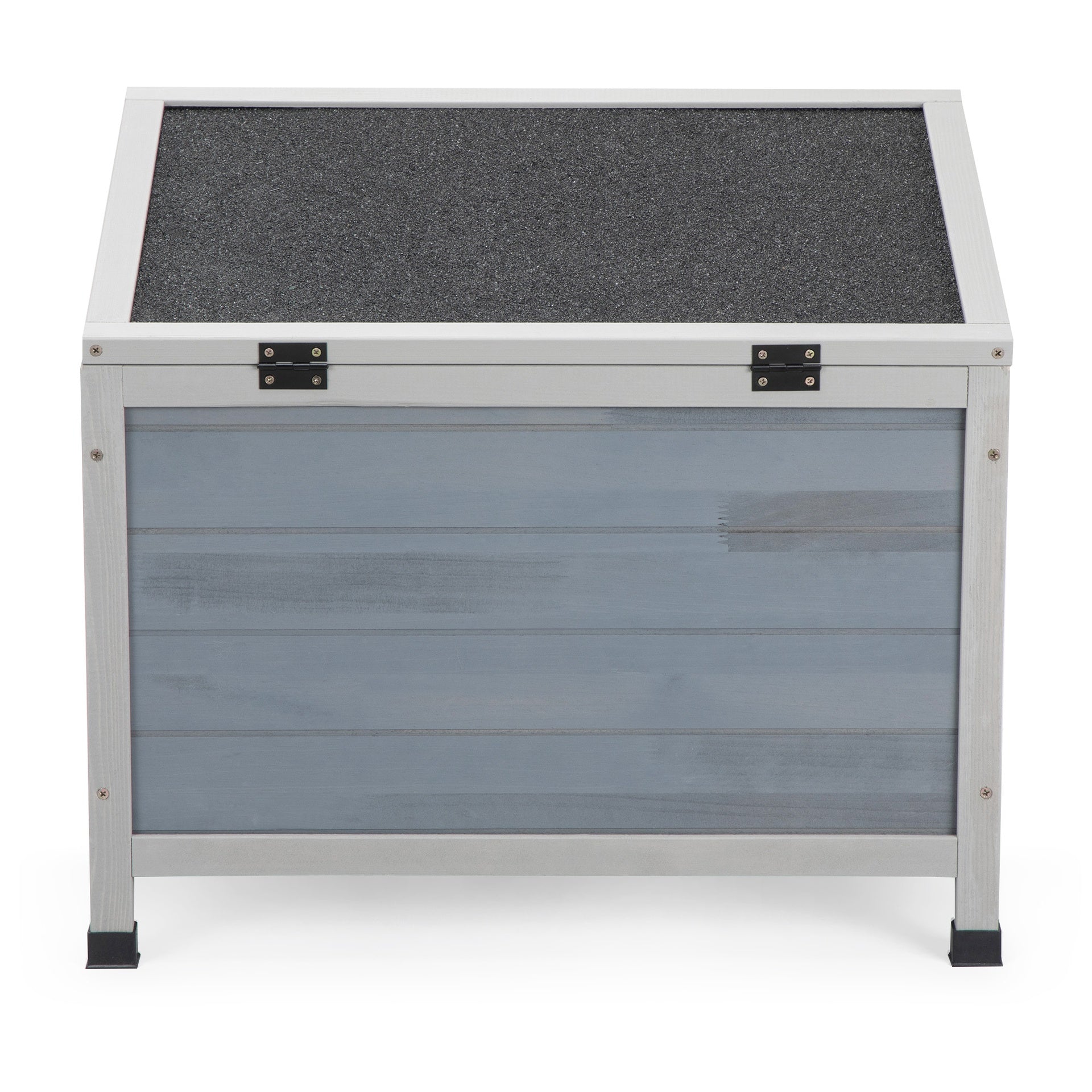 Small Outdoor Wooden Rabbit Hutch with Lockable Door & Weatherproof Roof, Openable Top, Bunny Cage Pet House for Rabbits, Guinea Pigs Cats Chicks , Gray with Colorful Patterns