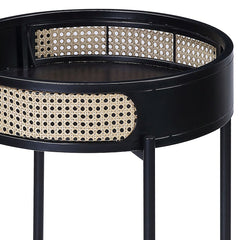 Black End Table with Tray Top