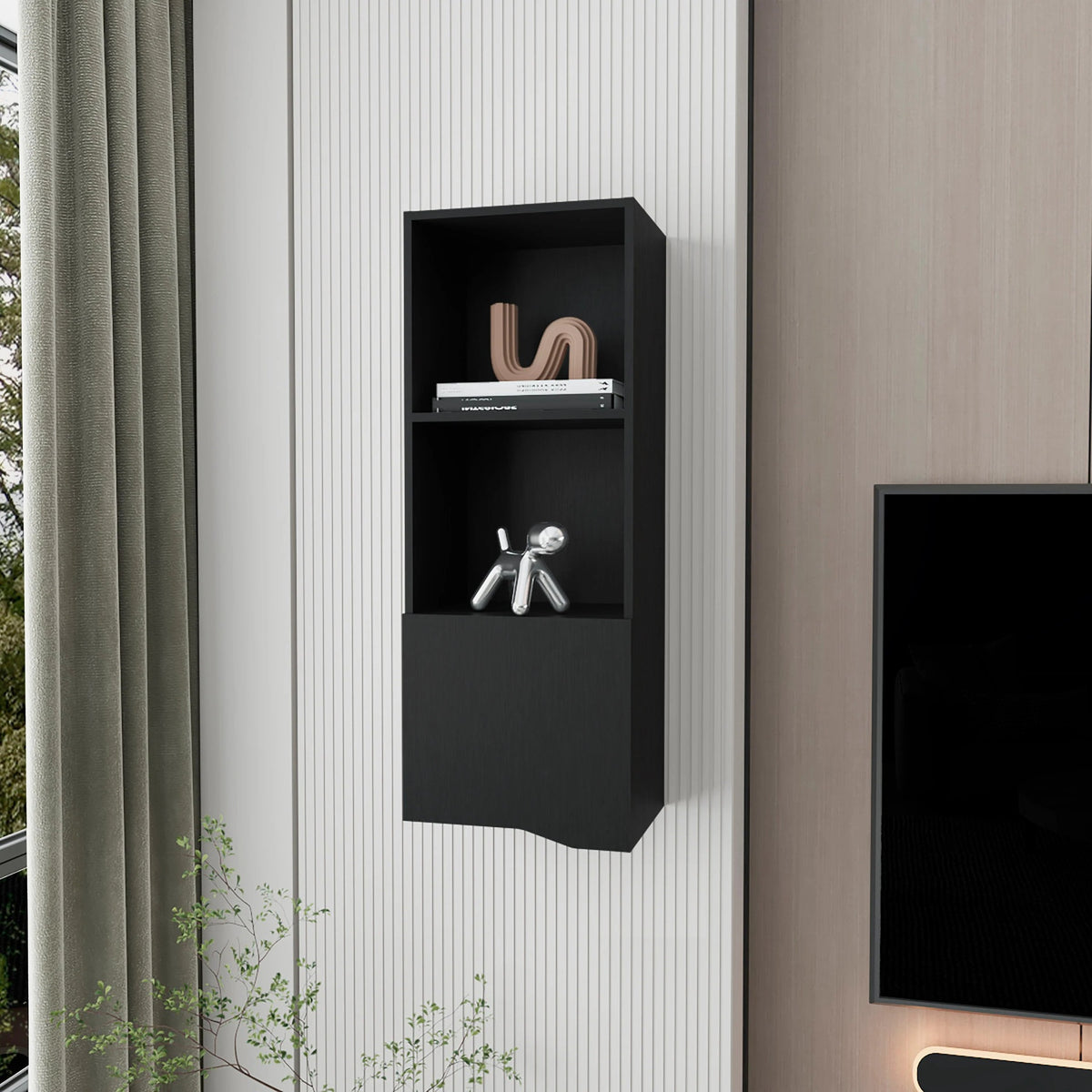 Wenge Wall Cabinet with One Door