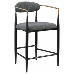 Renfroe Dark Grey Fabric Upholstered Counter Chair (Set of 2)