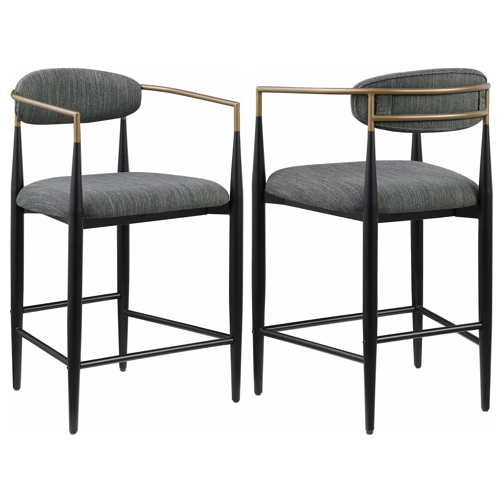 Renfroe Dark Grey Fabric Upholstered Counter Chair (Set of 2)