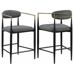 Renfroe Dark Grey Fabric Upholstered Counter Chair (Set of 2)