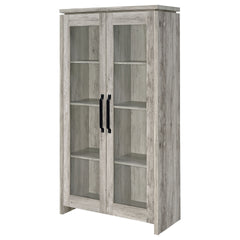 Myerson Grey Driftwood 2-Door Engineered Wood Tall Cabinet