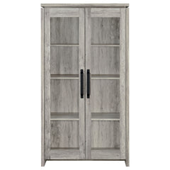 Myerson Grey Driftwood 2-Door Engineered Wood Tall Cabinet