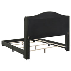 Copper Grey Upholstered Queen Wingback Bed