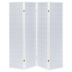 Sartre White 4-Panel Room Divider Folding Shoji Screen