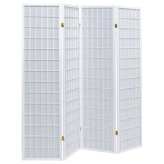 Sartre White 4-Panel Room Divider Folding Shoji Screen
