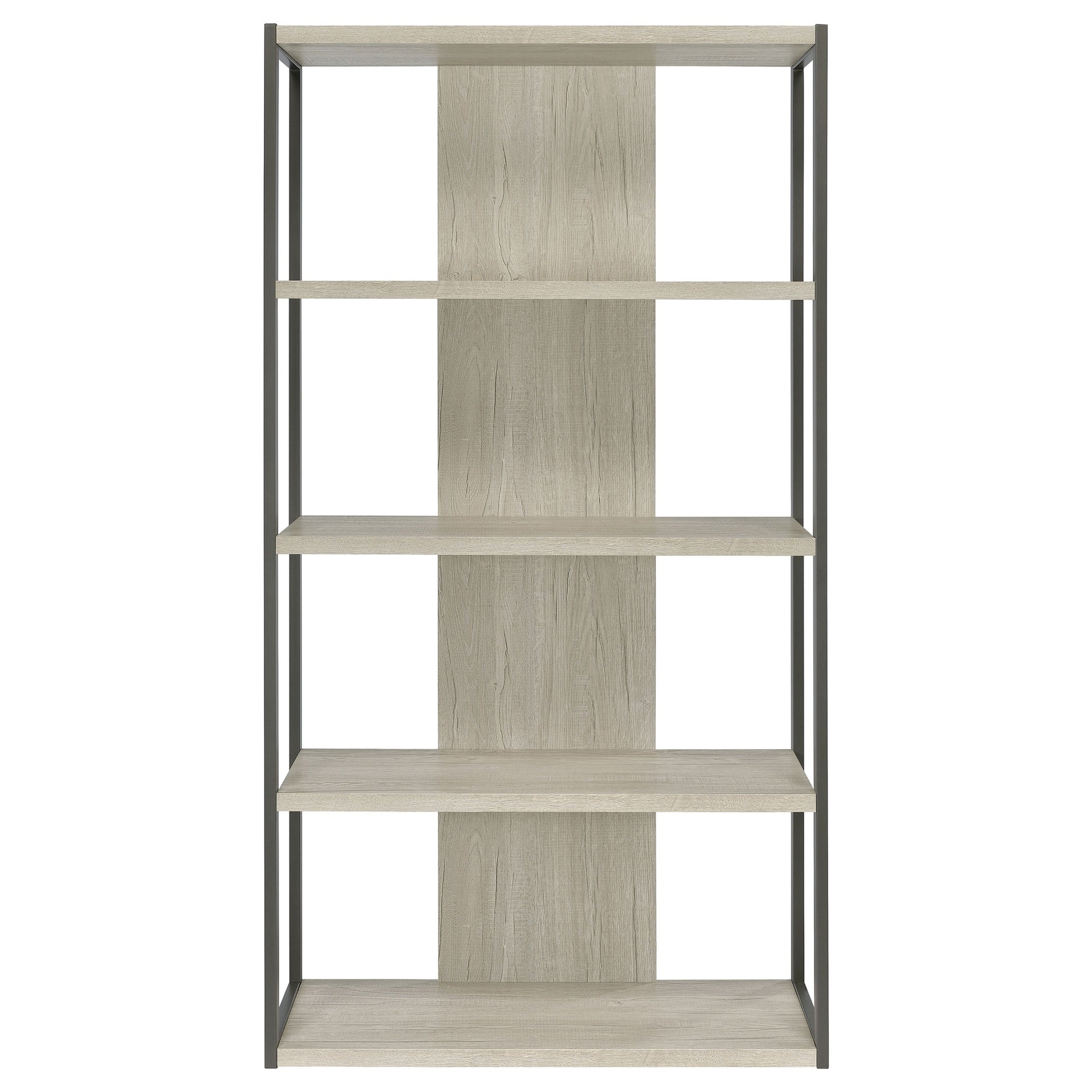 Loomis Whitewashed Grey 4-Shelf Bookshelf