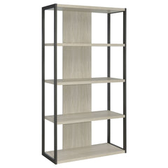 Loomis Whitewashed Grey 4-Shelf Bookshelf