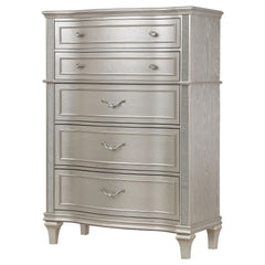Katerina Silver Oak 5-drawer Chest with Hidden Drawer