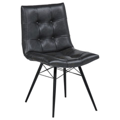Charcoal and Gunmetal Tufted Back Dining Chairs (Set of 4)