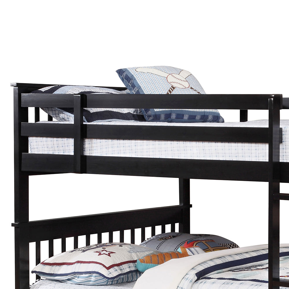 Severington Black Wood Full Over Full Headboard Bunk Bed