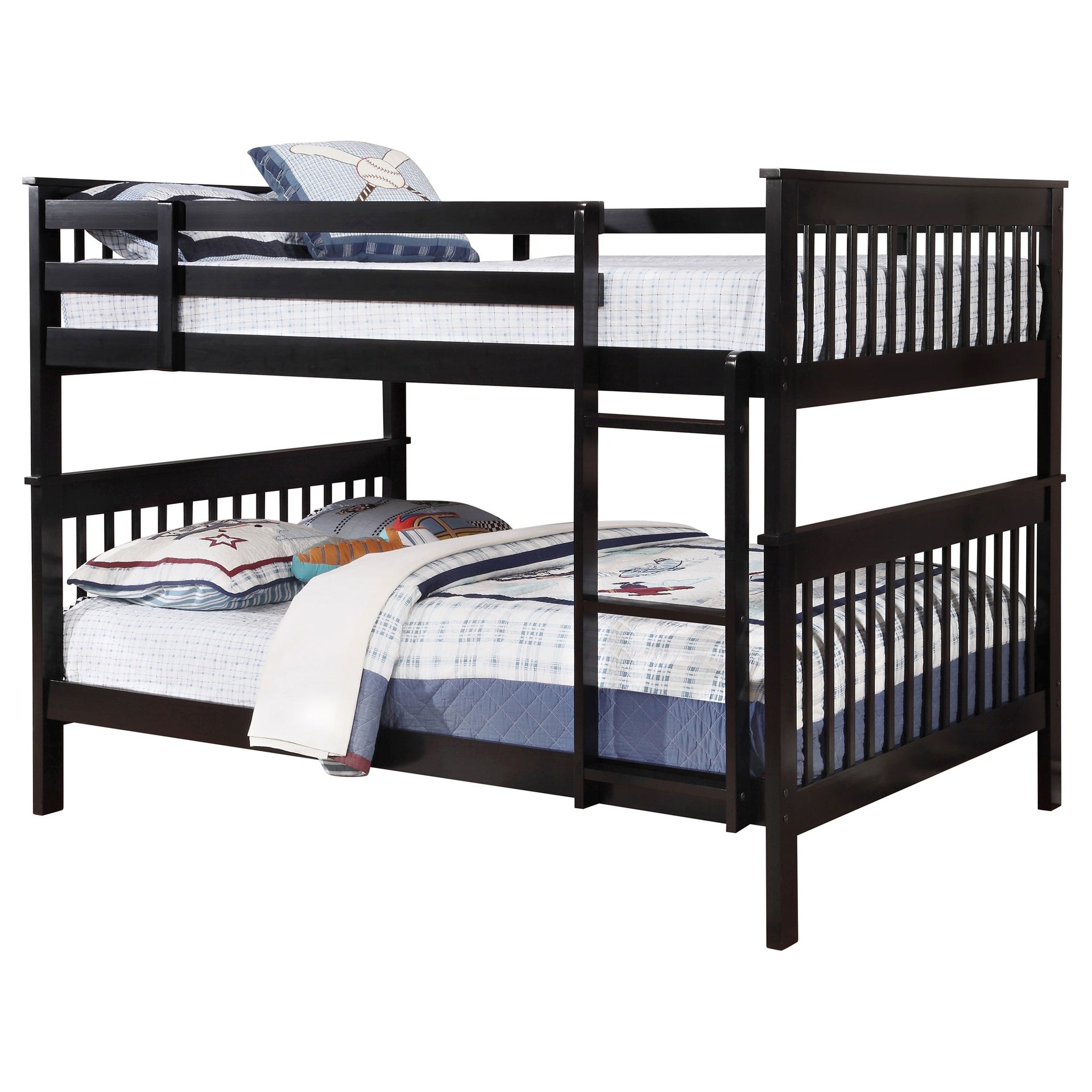 Severington Black Wood Full Over Full Headboard Bunk Bed