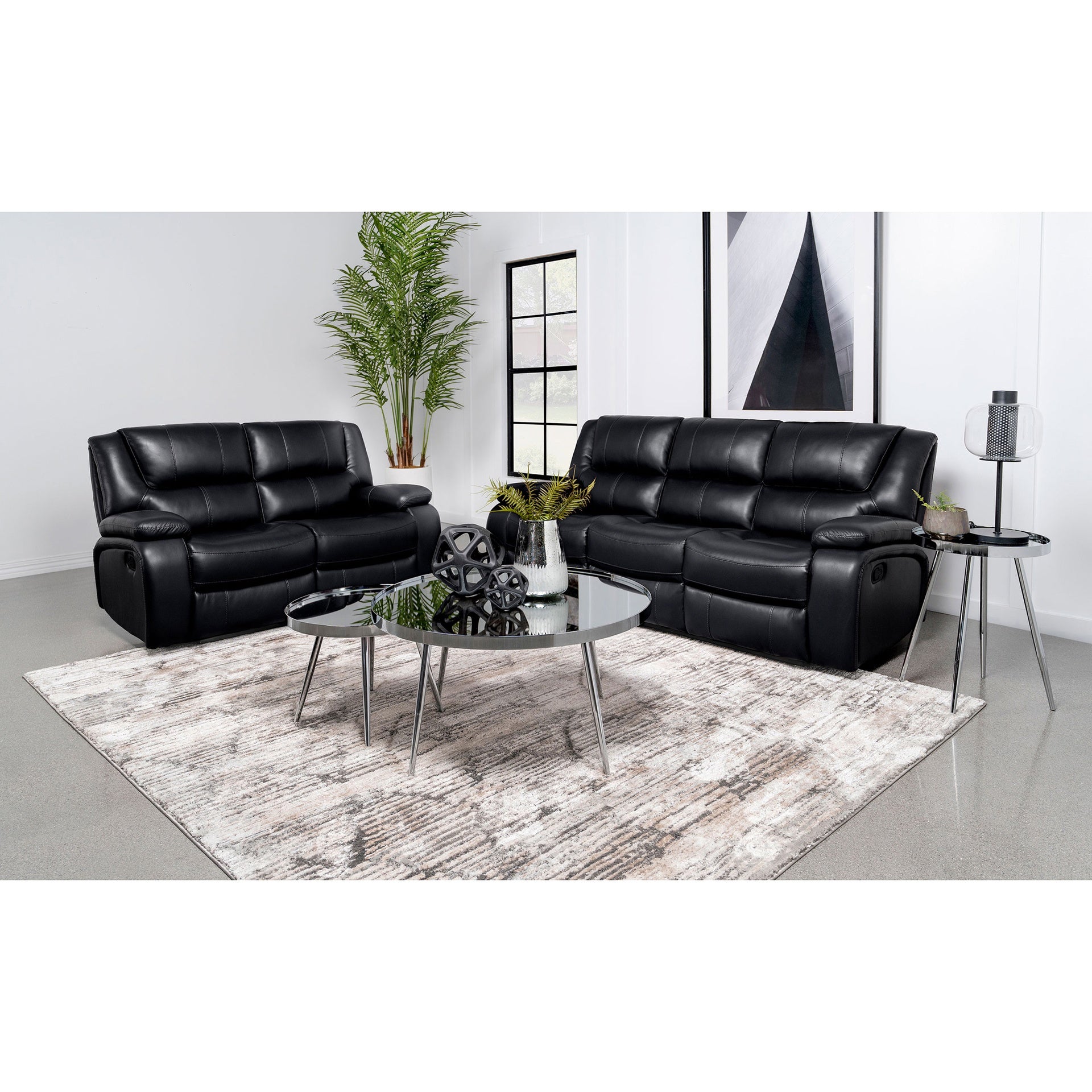 Elodie Black 2-Piece Reclining Sofa Set