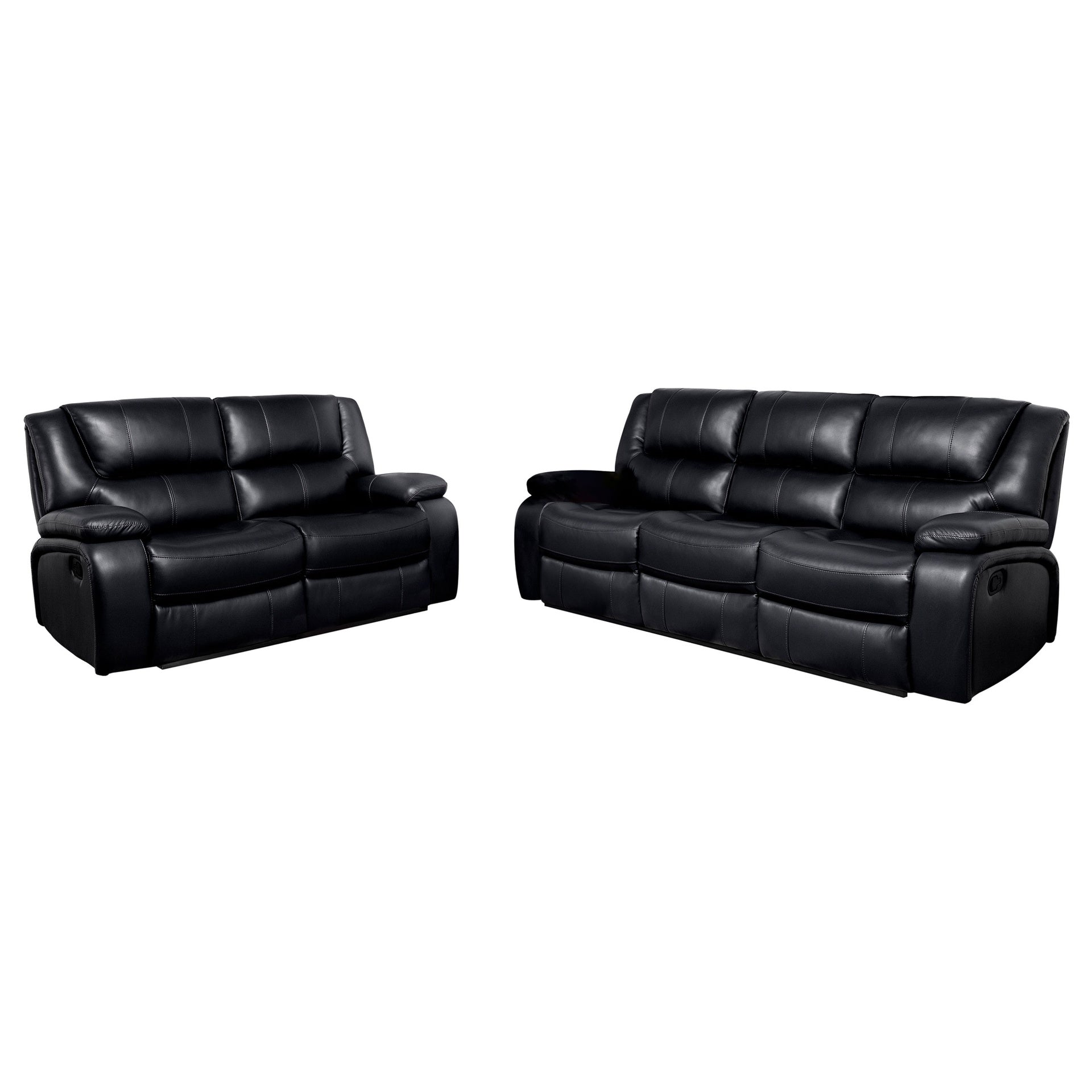 Elodie Black 2-Piece Reclining Sofa Set