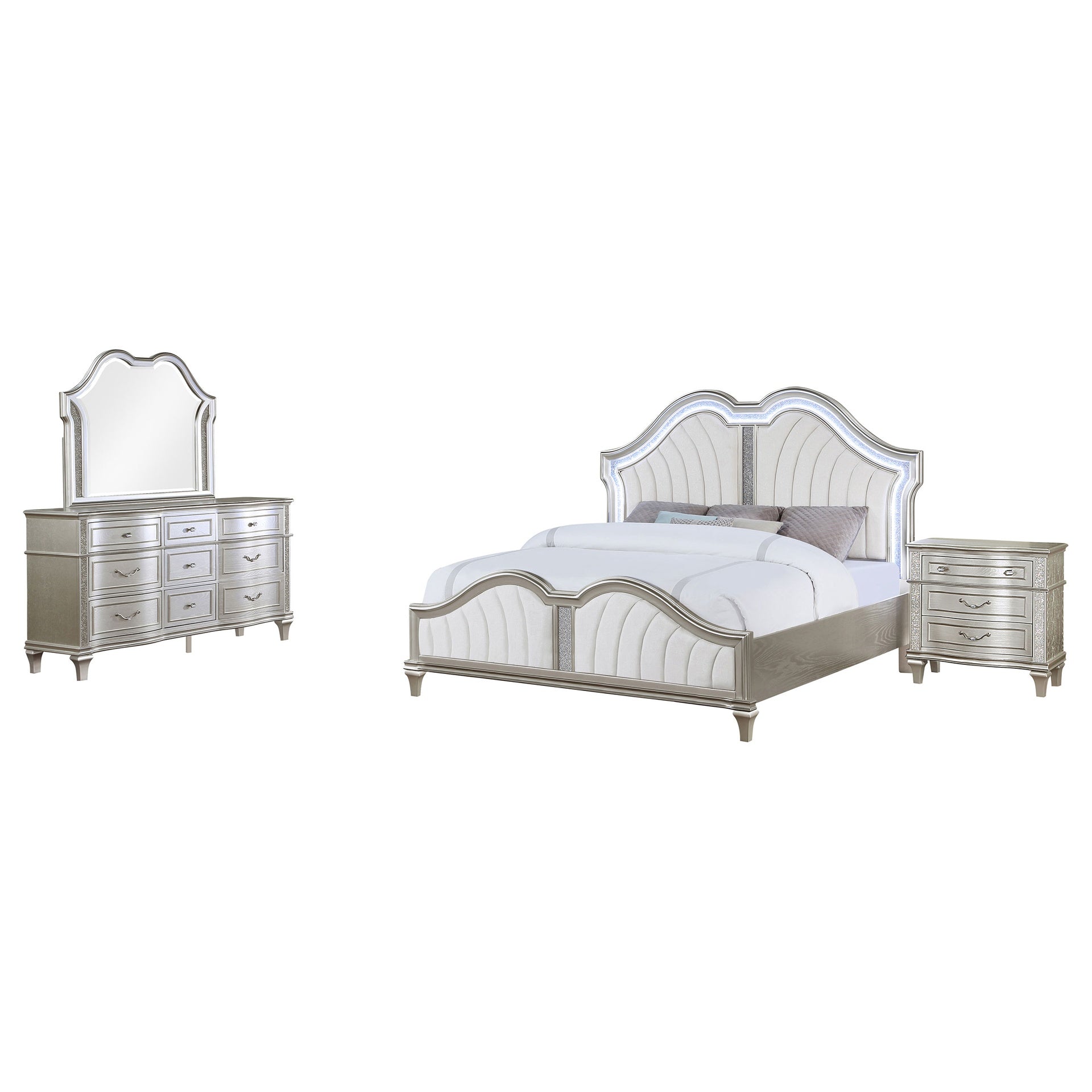 Evangeline Silver Oak 4-piece Queen Bedroom Set