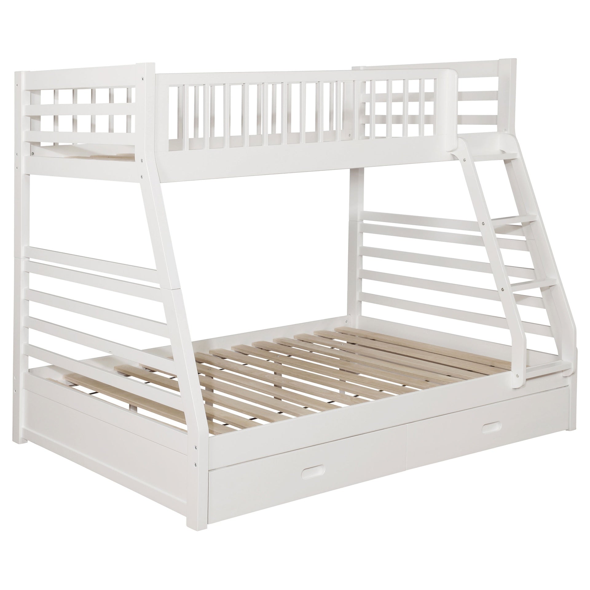 Newhall White 2-drawers Twin Over Full Bunk Bed