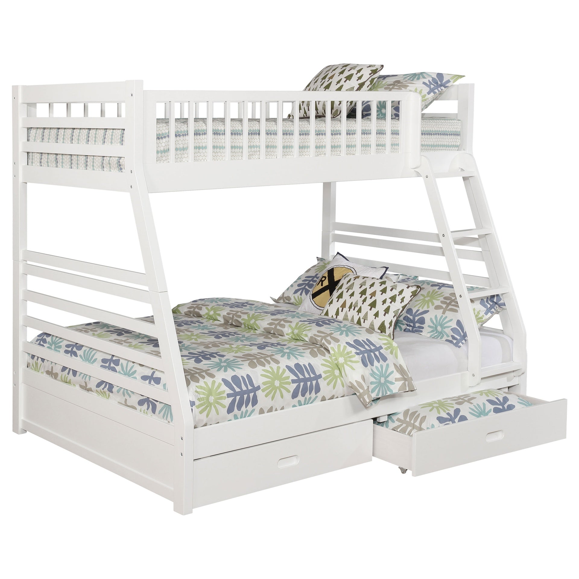 Newhall White 2-drawers Twin Over Full Bunk Bed