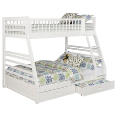 Newhall White 2-drawers Twin Over Full Bunk Bed