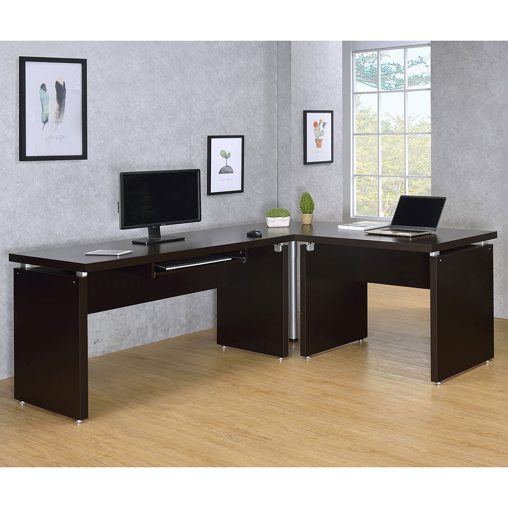 Ulloa Cappuccino 83-inch L-Shaped Office Computer Desk
