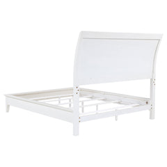 Talia White Upholstered Queen Bed