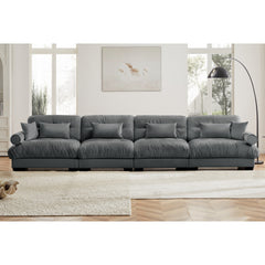 Super Comfort Oversized Modular Velvet Sectional Sofa Couch with Ergonomic Bolstered Armrests, Deep Seat Cloud Couch with Ergonomic Design for Application in Living Room and Lounge