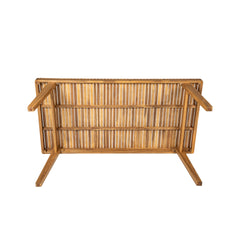 69" Acacia Wood Outdoor Dining Table with Slatted Top, 300 lbs Weight Capacity, Ideal for Patio & Garden Gatherings, Natural Color