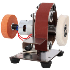 Mini Electric Belt-Sander Knife-Sharpener Sanding Machine 96W, Small Bench Grinder Kit 7 Speed Adjustable Power Polisher DIY Polishing Grinding Tool, Handcraft Jewelry