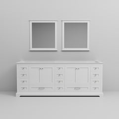 White Double Bath Vanity 84 in. W x 22 in. D, and 34 in. Mirrors