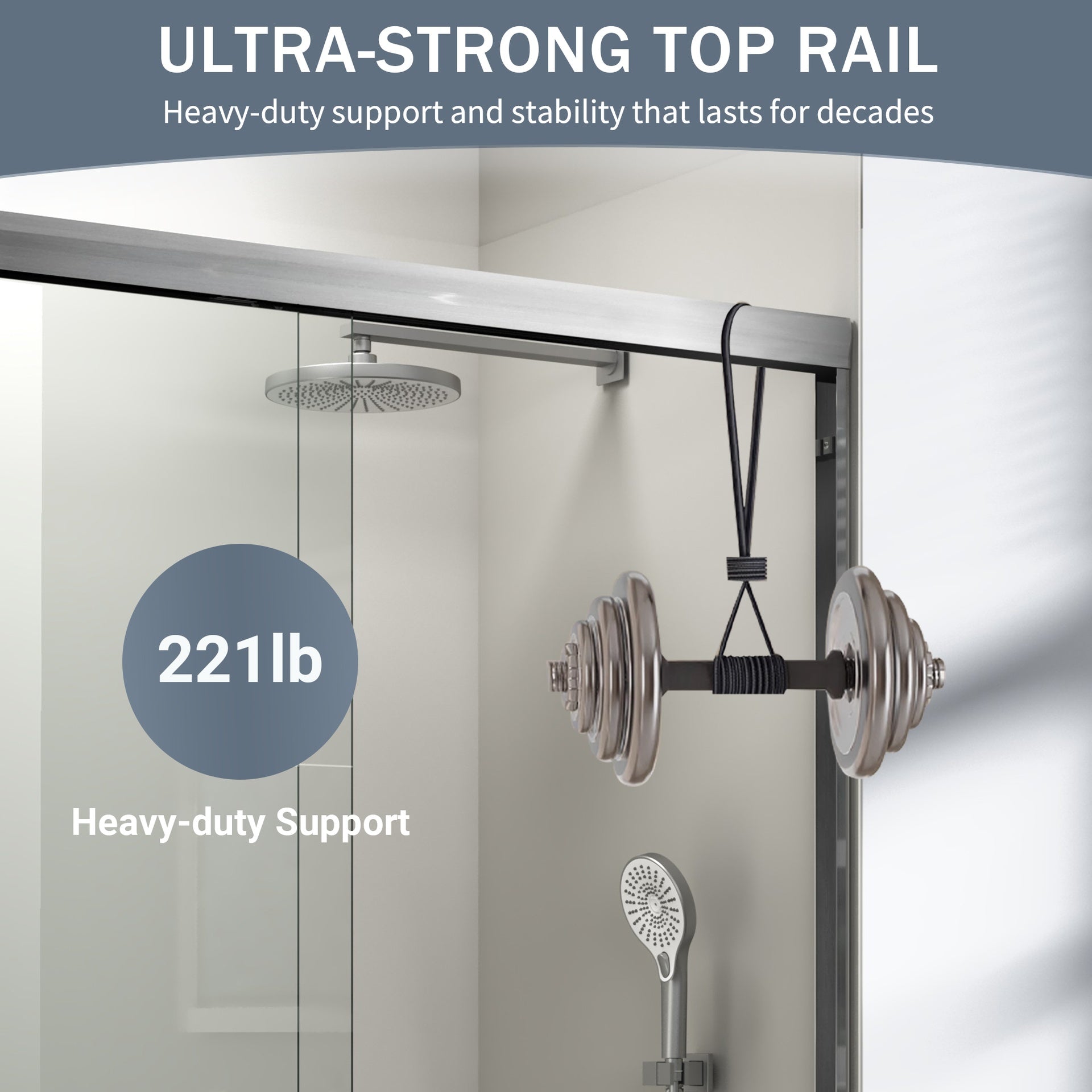 56-60 in. W x 72 in. H Double Sliding Shower Door, Semi-frameless Bathroom Sliding Door with 1/4" (6mm) Tempered Glass for Walk-in Shower, Brushed Nickel CM-24D03-60BNX