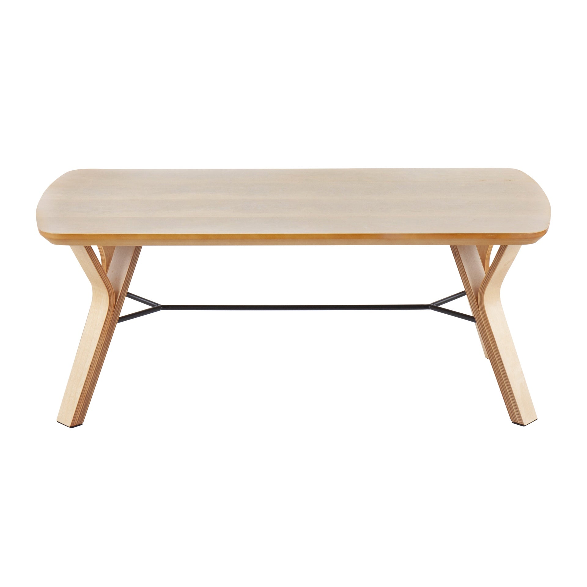 Folia Mid-Century Modern Bench in Natural Wood by LumiSource