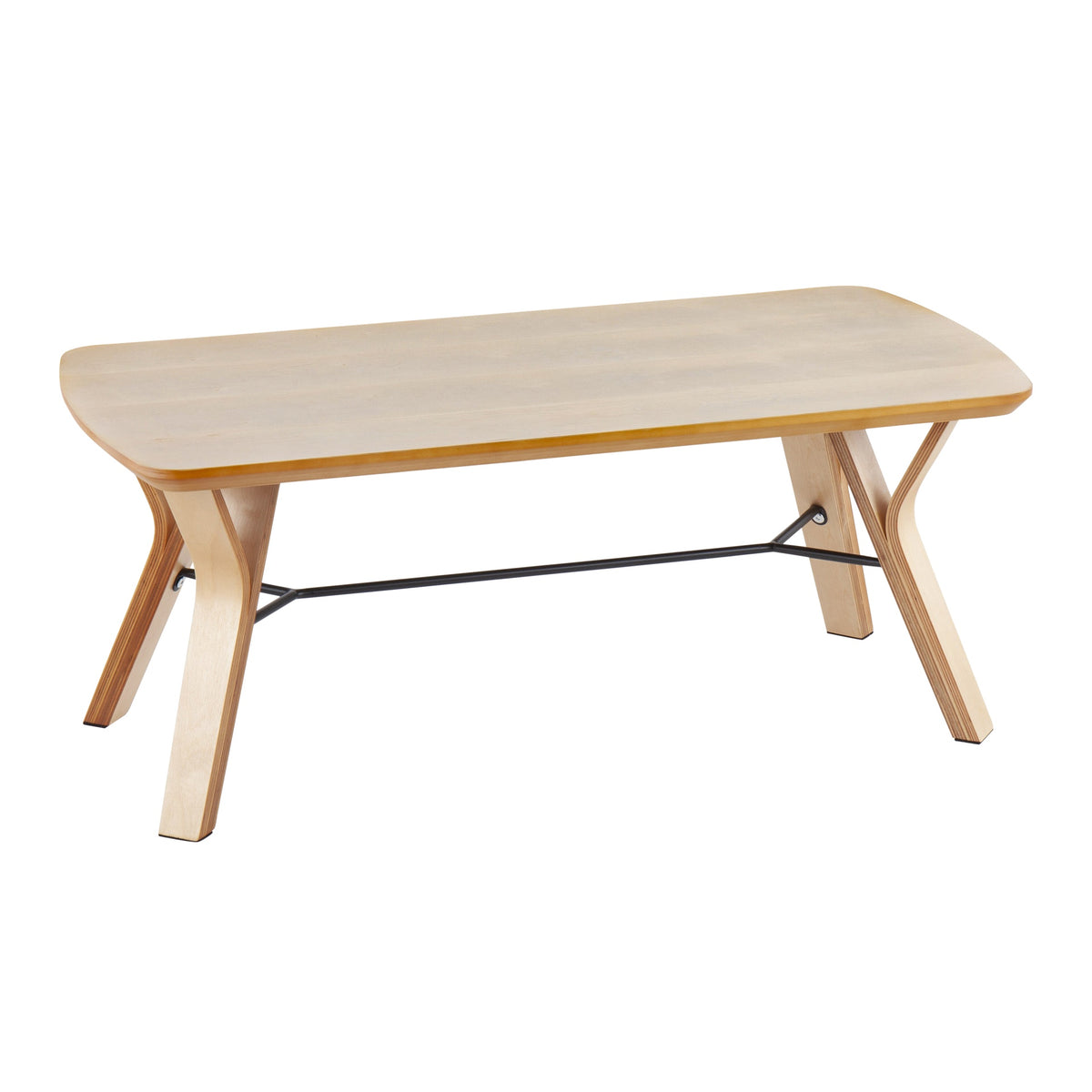 Folia Mid-Century Modern Bench in Natural Wood by LumiSource