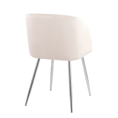 Fran Contemporary Chair in Chrome and Cream Velvet by LumiSource - Set of 2