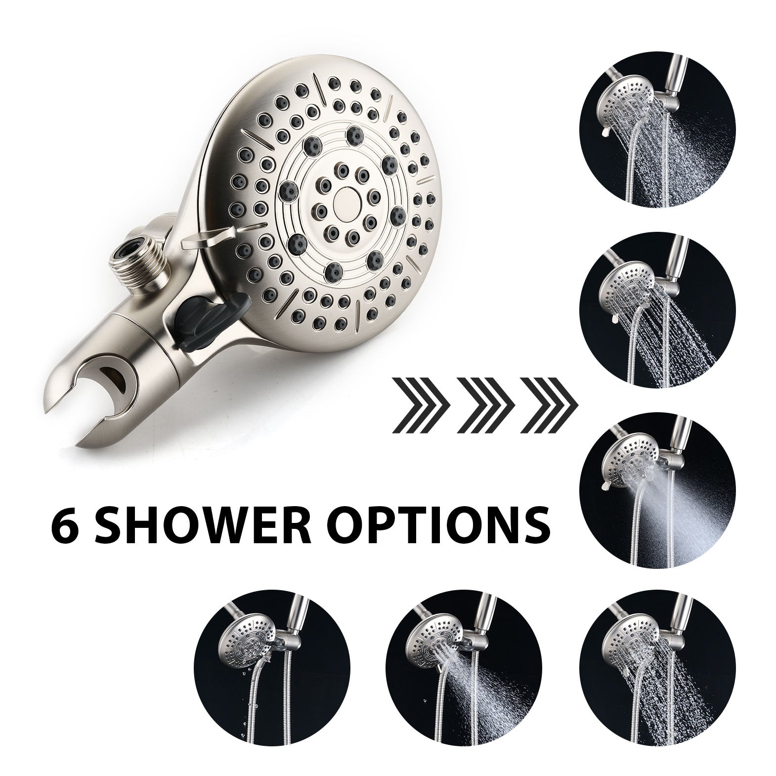 Classic High Pressure Single Handle 6-Spray Patterns Rain shower Head with Handheld Shower (Valve Included)