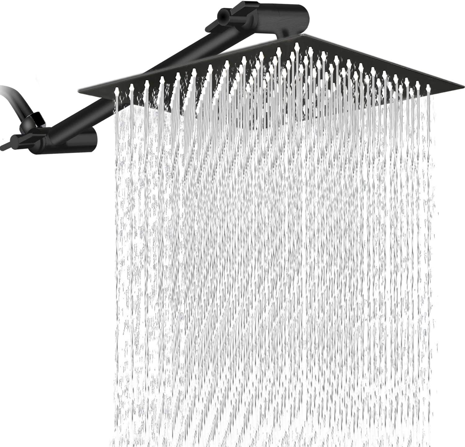 10" Square Rainfall & High Pressure Stainless Steel Bath Shower head  Matte Black