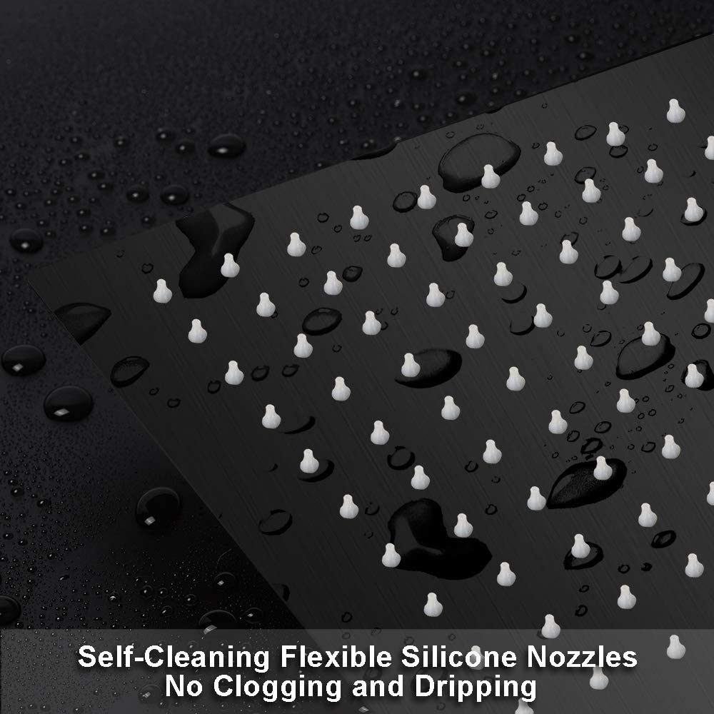 10" Square Rainfall & High Pressure Stainless Steel Bath Shower head  Matte Black