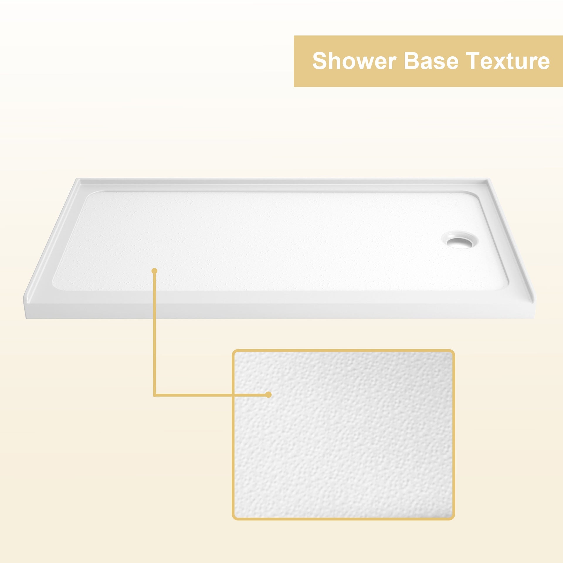 32" x 60" Shower Base Shower pan white Right Drain