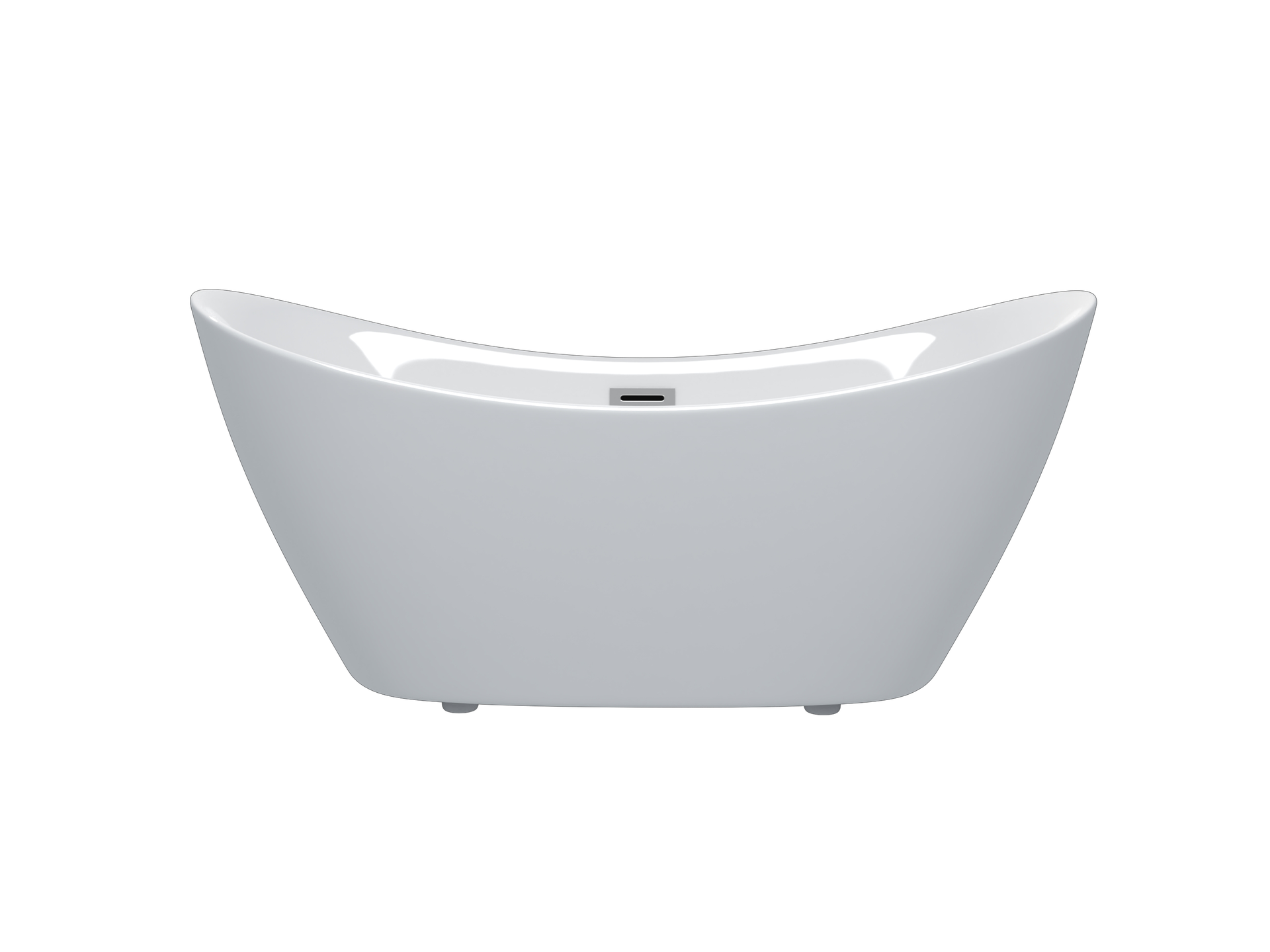 67 "Acrylic freestanding tub, Gloss white,  with chrome overflow and pop-up Drain, cUPC Certified