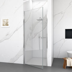 34"W x 72"H Frameless Circular Pivot Shower Door in Chrome With 1/4" (6mm) Thick SGCC Tempered Glass