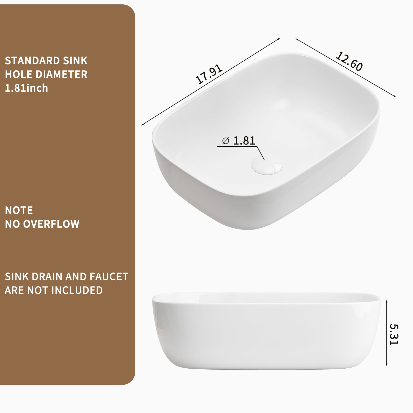 Bathroom Small Vessel Sink Above Counter White Porcelain Ceramic Oval Rectangle Bathroom Vanity Sink Bowl Lavatory Wash Basin