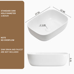 Bathroom Small Vessel Sink Above Counter White Porcelain Ceramic Oval Rectangle Bathroom Vanity Sink Bowl Lavatory Wash Basin