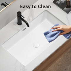 White Undermount Kitchen Sink 28 Inch Fireclay Drop-in Deep & Modern Farm Sink Large Single Bowl Topmount Accessory Kit Included