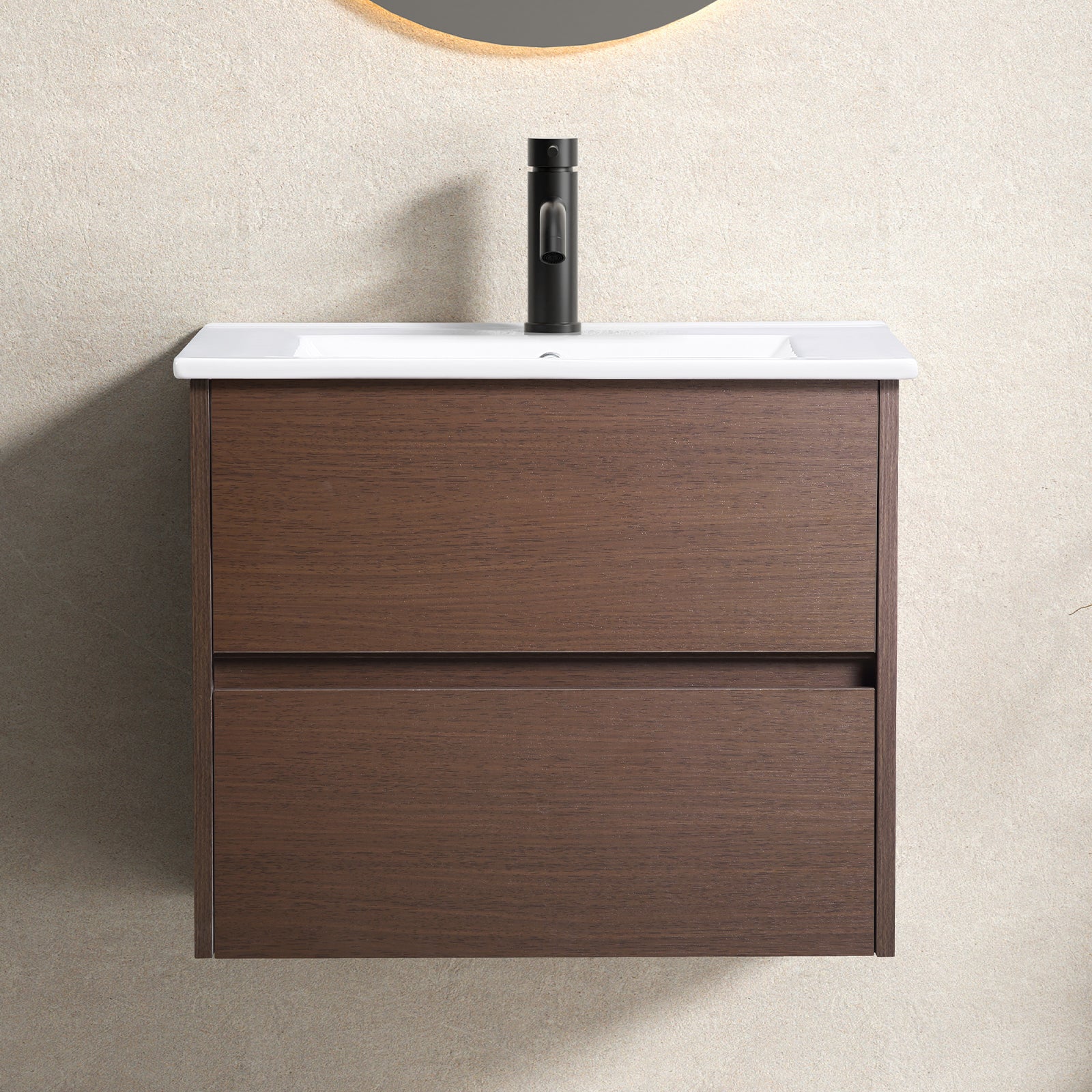24" Bathroom sink with cabinet, Bathroom Vanity&Sink,24inchWall-Mounted Floating Plywood Storage Cabinet(whitout faucet,darin)