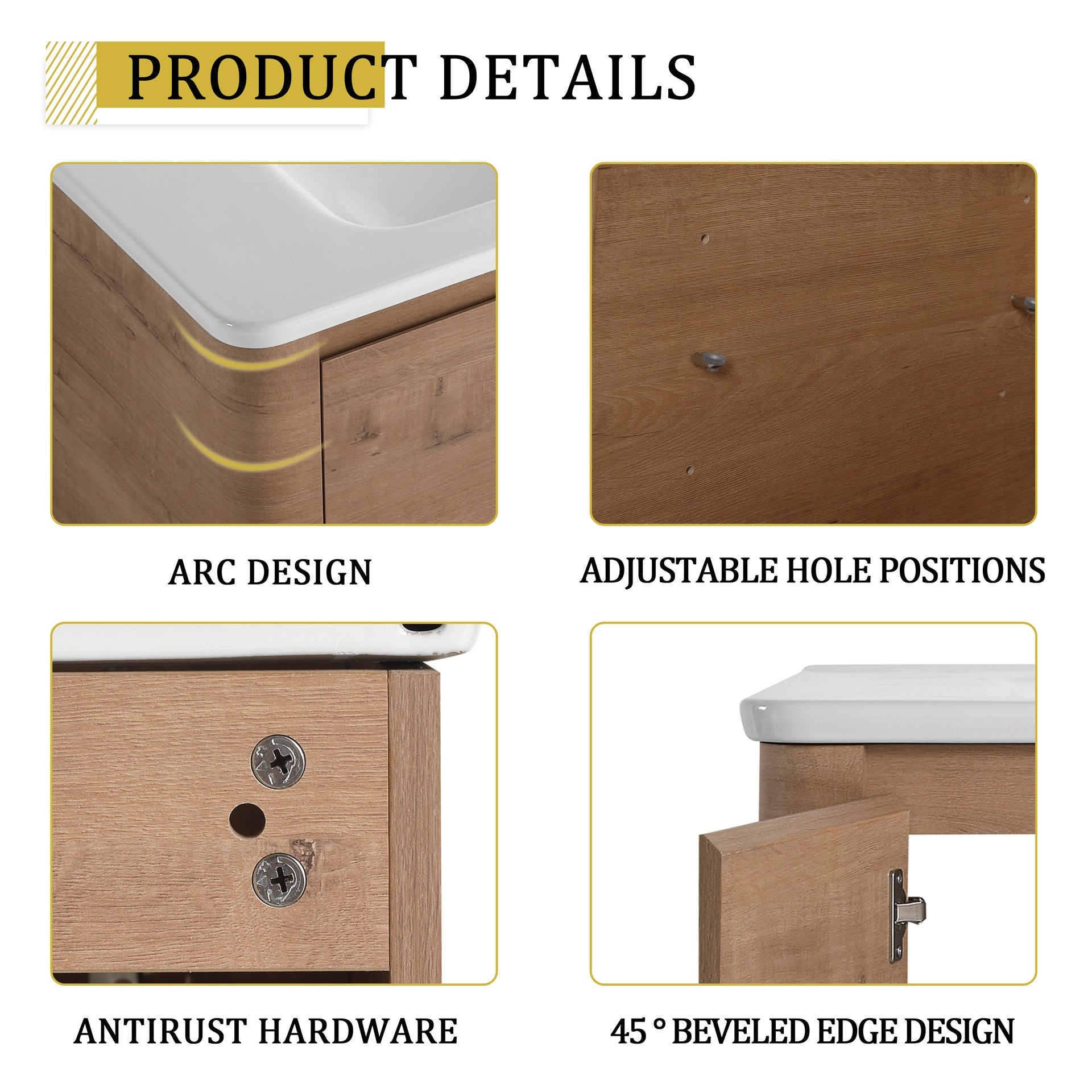 40'' Freestanding Bathroom Vanity with Ceramic Sink & 2-Soft-Close Door and Storage Rack, KD-Packing, Plywood