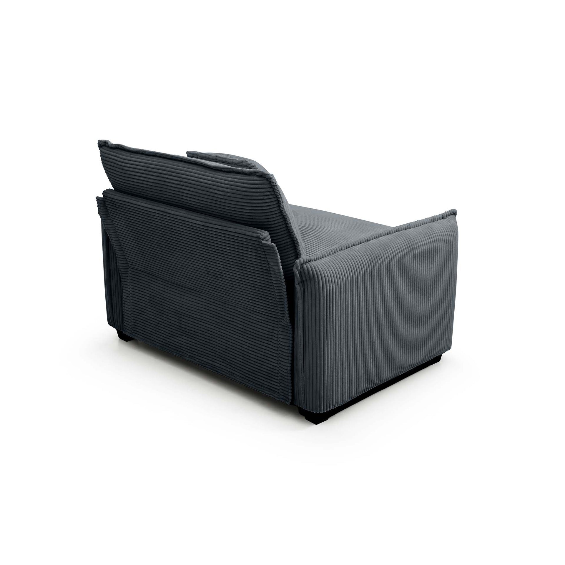 Comfortable Single Deep Seat Sofa With One Pillow, Suitable for Living Room and Bedroom, Club Multiple Occasions,Grey Corduroy