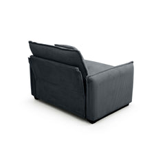 Comfortable Single Deep Seat Sofa With One Pillow, Suitable for Living Room and Bedroom, Club Multiple Occasions,Grey Corduroy