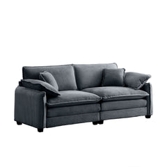 Warm and Cozy Living Room Sofa with 4 Pillows Upholstered Large Deep Seat 2 Seater Sofa for Living Room,Grey Corduroy