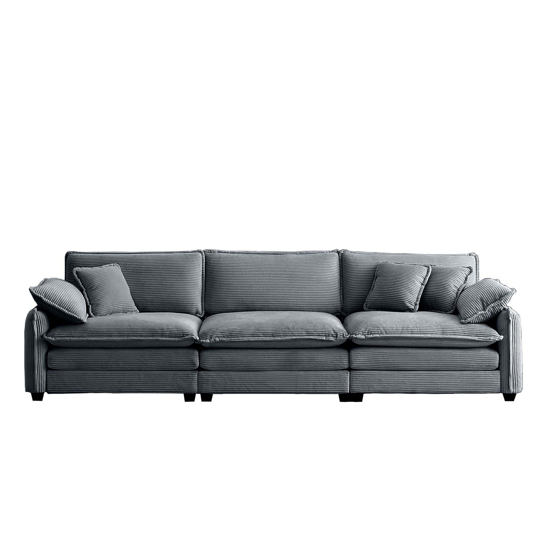 Mira 3 Seater Sofa Grey Corduroy (3S)